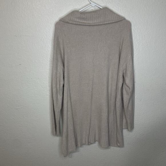 Barefoot Dreams CozyChic Lite Half Zip Tunic Sweater Womens Size 1X Cream Soft - Picture 7 of 8
